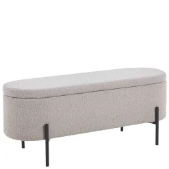 Boucle Polsterbank in Oval mit Stauraum - Buryas