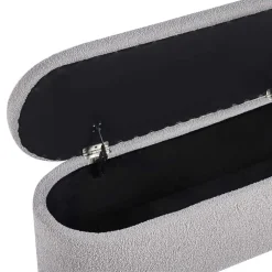 Boucle Polsterbank in Oval mit Stauraum - Buryas