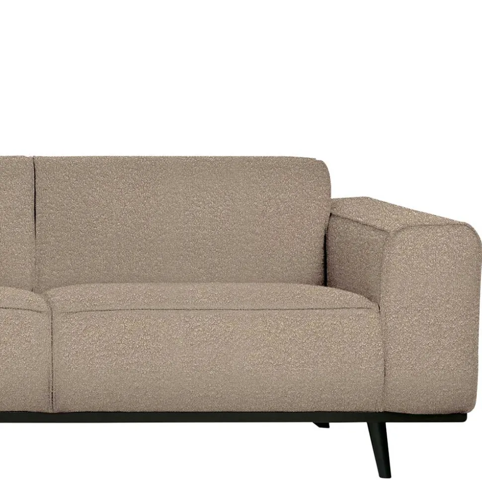 Boucle Polsterecke in Beige mit Federkern - Amindo