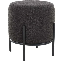 Boucle Polsterhocker in Anthrazit - Pizaras