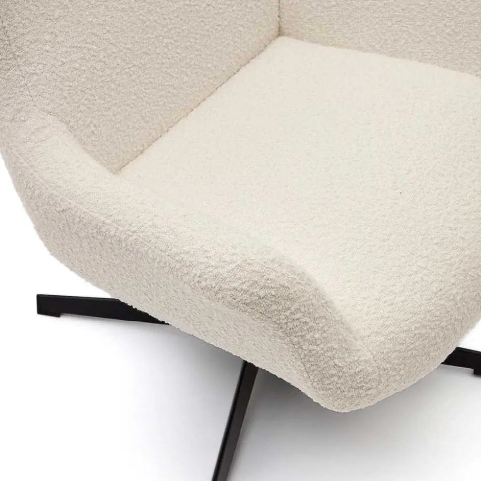 Boucle Polstersessel mit Drehgestell - Cacillo