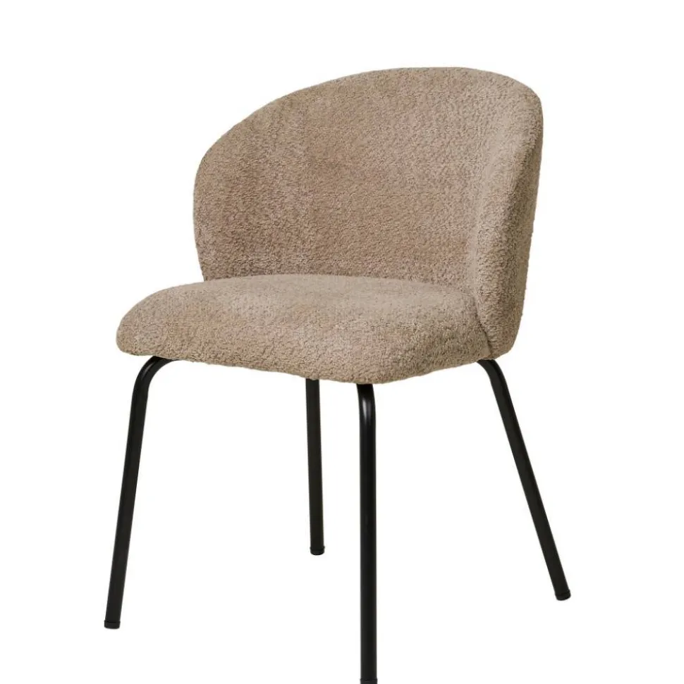 Boucle Polsterstühle in Beige - Runicava (2er Set)