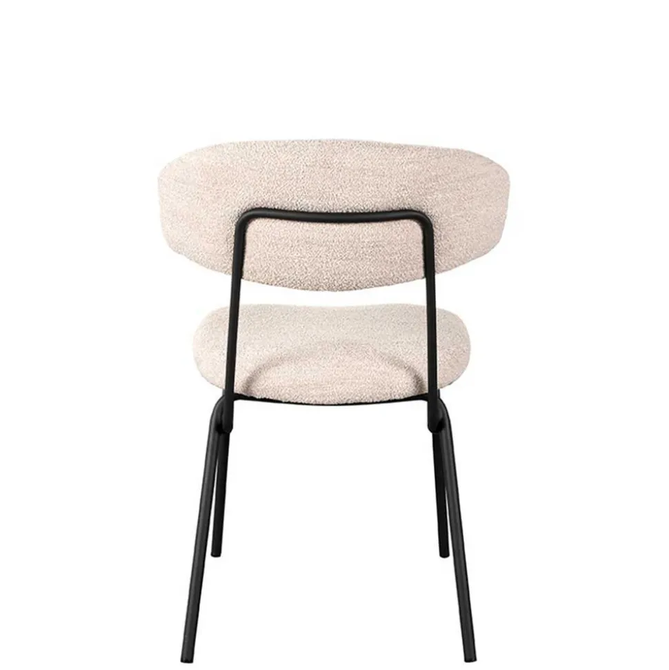 Boucle Polsterstuhl in Beigegrau - Flair (2er Set)