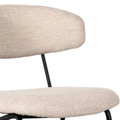 Boucle Polsterstuhl in Beigegrau - Flair (2er Set)