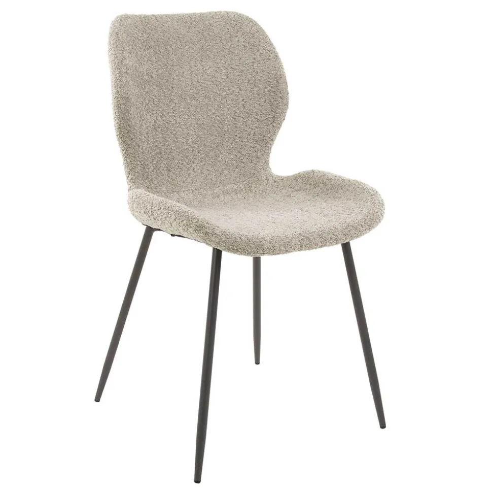 Boucle Schalenstühle in Beige - Dirava (4er Set)