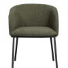 Boucle Tischsessel in Dunkelgrün - Norian