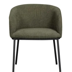 Boucle Tischsessel in Dunkelgrün - Norian