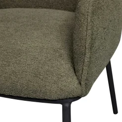Boucle Tischsessel in Dunkelgrün - Norian