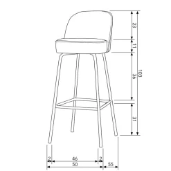 Boucle Tresenstuhl mit 79 cm Sitzhöhe - Laderla