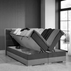 Boxbett in Bordeaux Rot und Schwarz - Mandarina