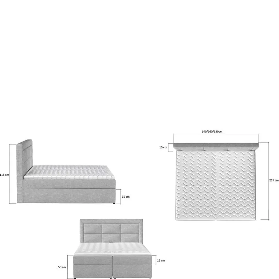 Boxbett in Weiß Kunstleder - Larvito