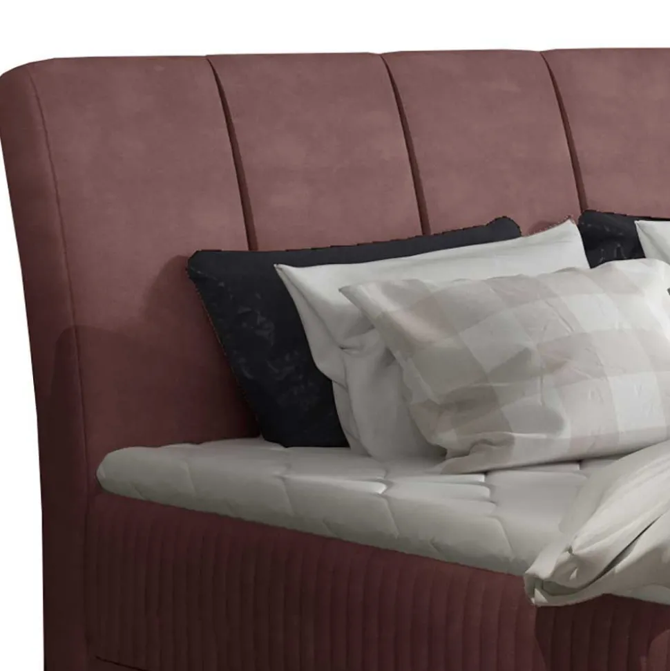 Boxbett mit Matratzen in Rosenholz Velours - Serves