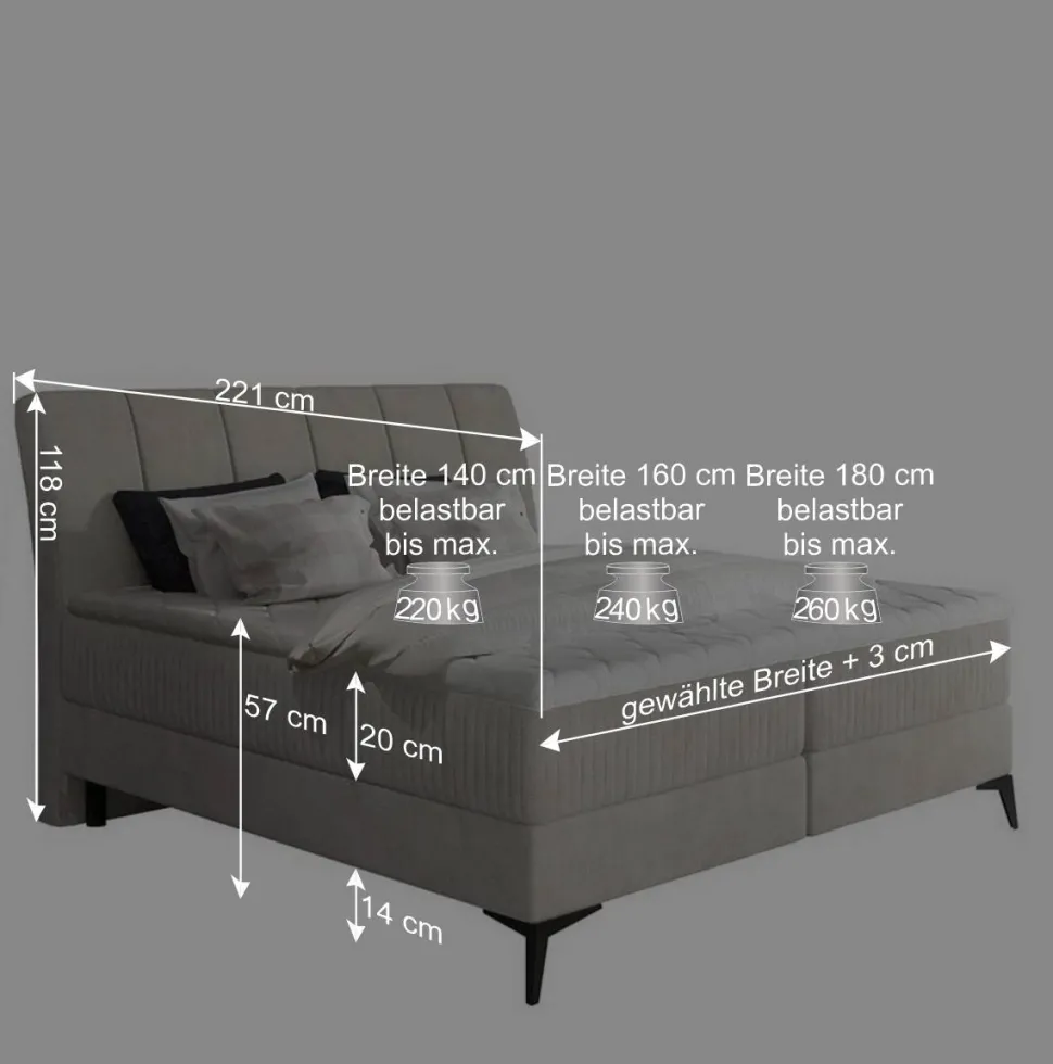 Boxbett mit Matratzen in Rosenholz Velours - Serves
