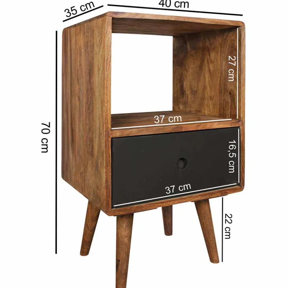 Boxspring Nachtschrank Cospic im Retro Design