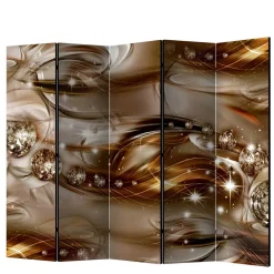 Braun bedruckter Paravent mit Diamanten Motiv - Marica