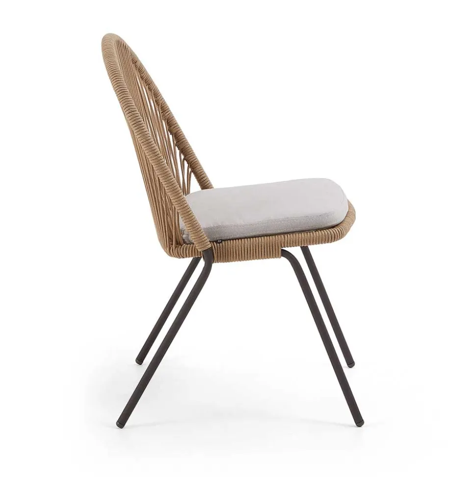 Braune Designstühle mit Kordel - Smonos (4er Set)