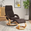 Brauner Designsessel & Hocker im Set - Amsterdam (zweiteilig)