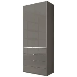 Brauner Kombi-Kleiderschrank 100 cm breit - Madita