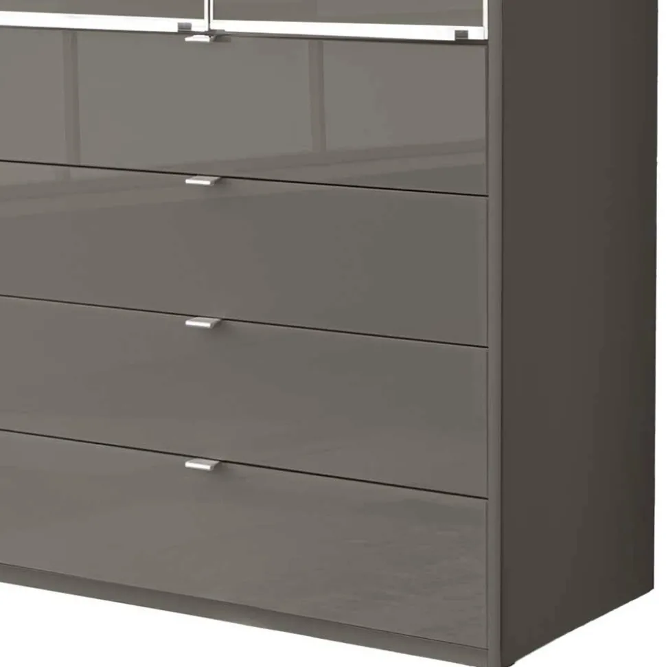 Brauner Kombi-Kleiderschrank 100 cm breit - Madita