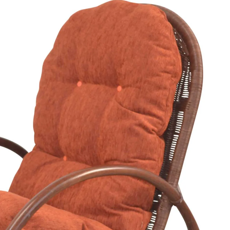 Brauner Schaukelstuhl aus Rattan Geflecht - Oktaria