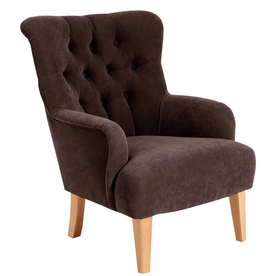 Brauner Sessel im modernen Vintage Look - Zaparony
