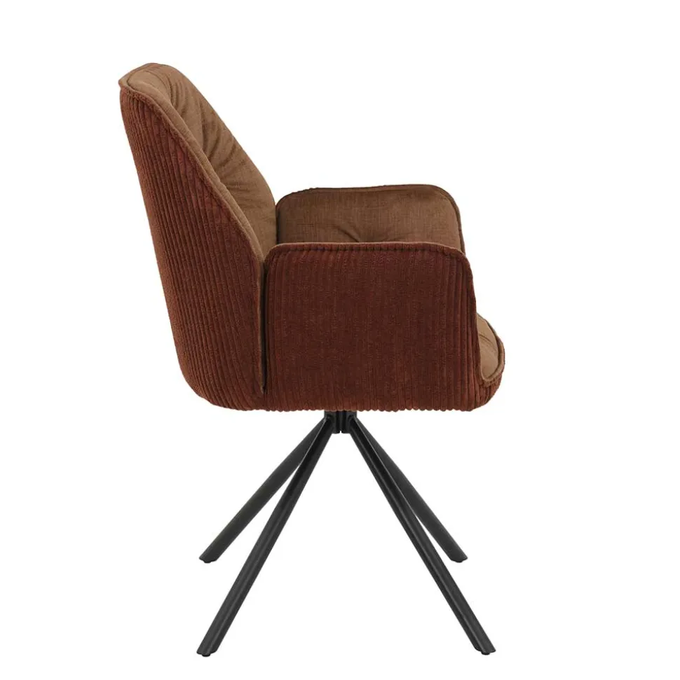 Brauner Tischsessel aus Samtvelours - Bostan (2er Set)