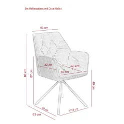 Brauner Tischsessel aus Samtvelours - Bostan (2er Set)