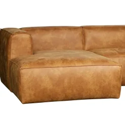 Braunes Ecksofa aus Leder recycelt Robert 305cm breit