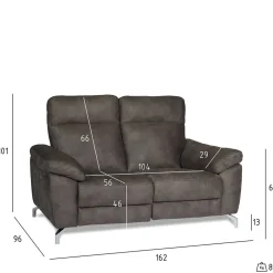 Braunes 2er Sofa mit Relaxfunktion - Extrados