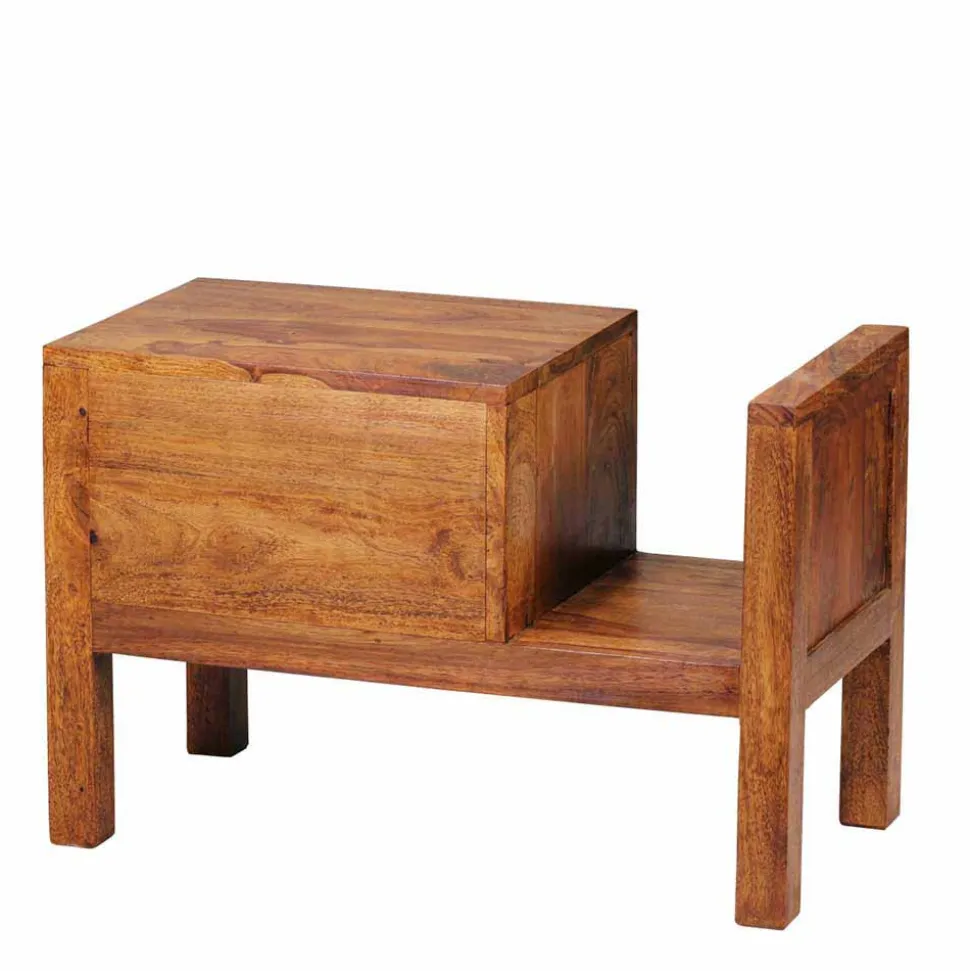 Breite Nachtkommode Hoslo mit Schublade und offener Ablage 60cm