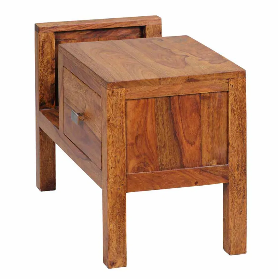 Breite Nachtkommode Hoslo mit Schublade und offener Ablage 60cm