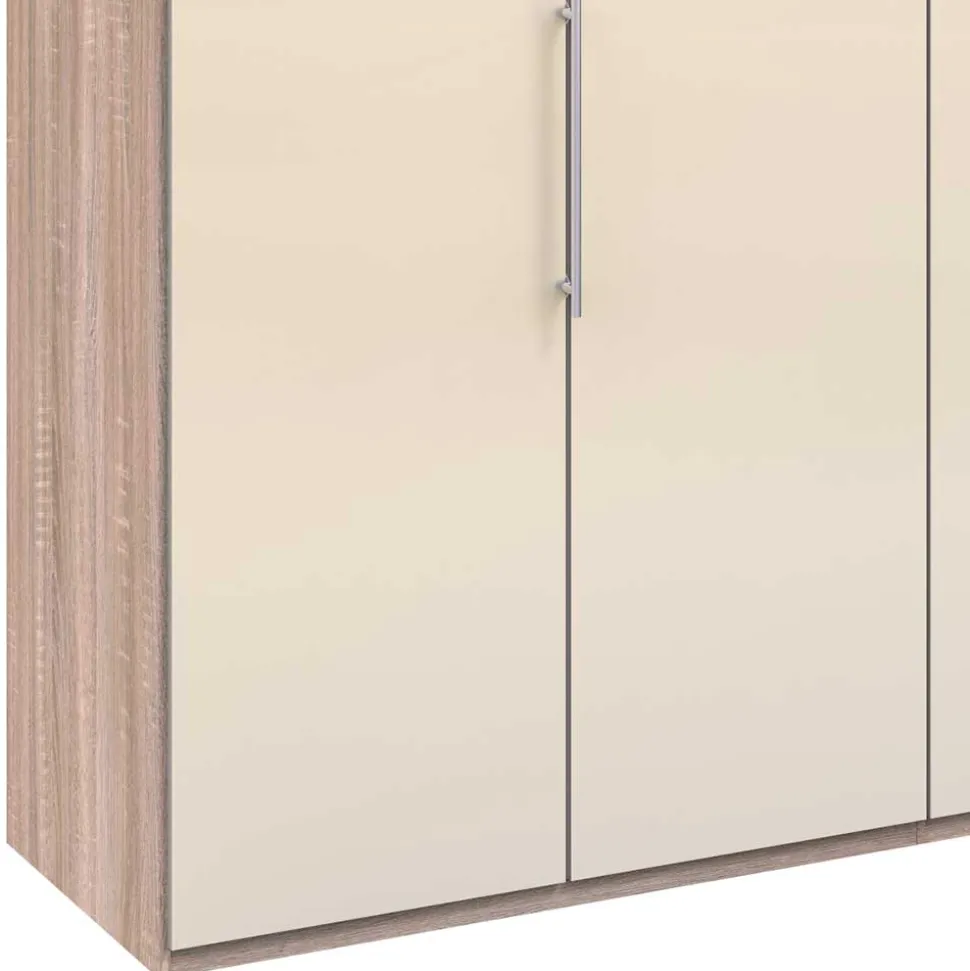 Breiter Falttüren-Schrank in Creme - Rativian