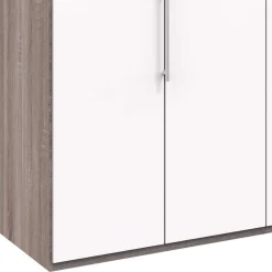 Breiter Schlafzimmerschrank mit weißen Falttüren - Tivierto