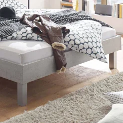 Breites Bett Cabelia in Beton Optik Dekor Grau