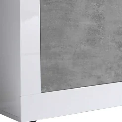 Breites TV Board in Weiß HG & Betonoptik - Narandu