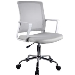 Büro Drehstuhl in Grau & Chrom - Albertoni