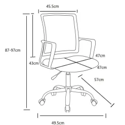 Büro Drehstuhl in Grau & Chrom - Albertoni