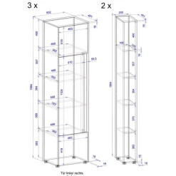 Büro Schrank- und Regalwand Set - Ahilav (fünfteilig)