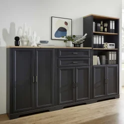 Büro Wohnwand im Landhaus Stil - Joe (dreiteilig)