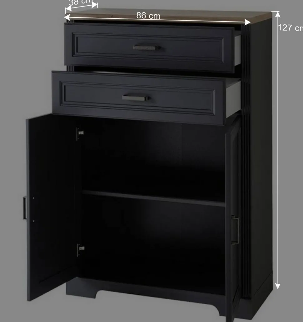 Büro Wohnwand im Landhaus Stil - Joe (dreiteilig)