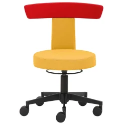 Bürohocker mit Rückenlehne in Gelb & Orange - Andjes