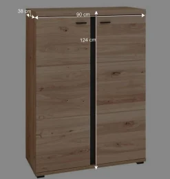 Büromöbel Kombination teilmassiv - Emly (sechsteilig)