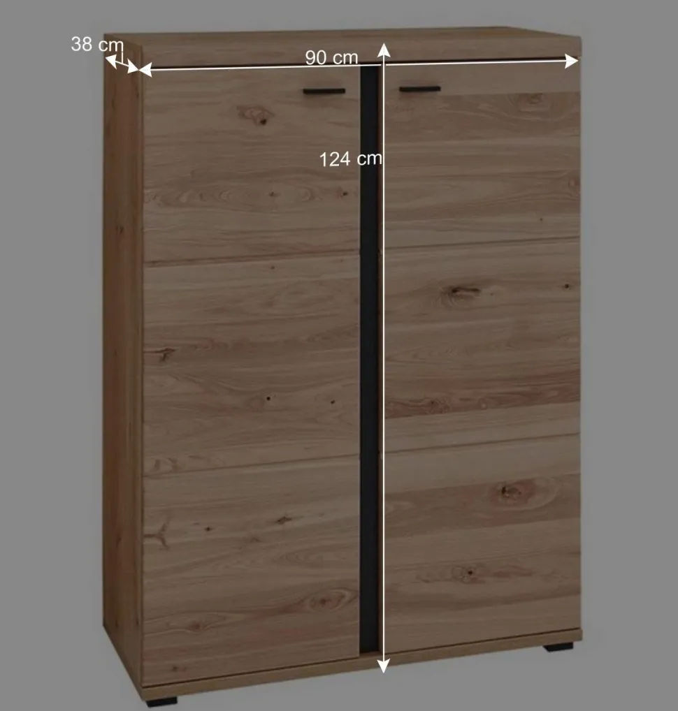 Büromöbel Kombination teilmassiv - Emly (sechsteilig)