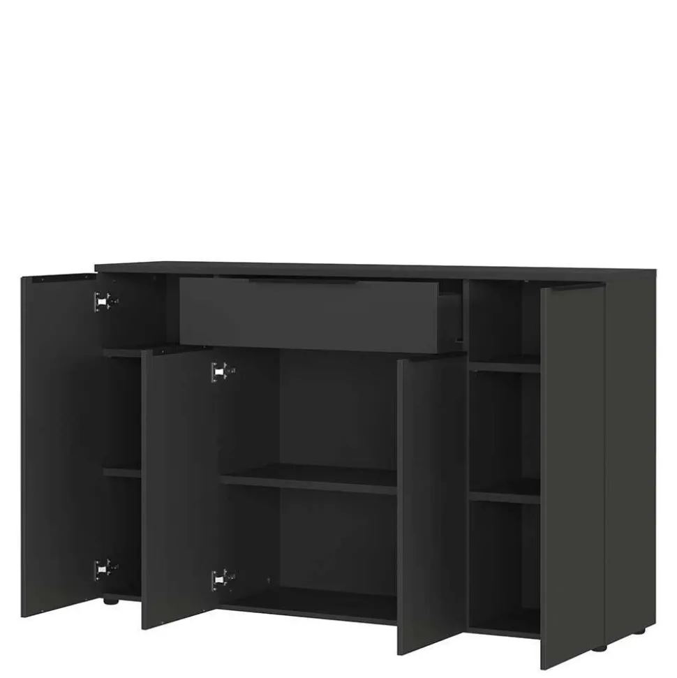 Büromöbel Set in Dunkelgrau - Tila (vierteilig)