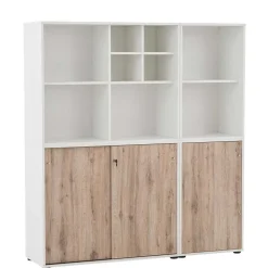 Büroschrank in Weiß & Wildeiche Dekor - Laganzo