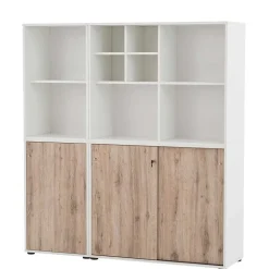 Büroschrank in Weiß & Wildeiche Dekor - Laganzo