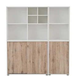 Büroschrank in Weiß & Wildeiche Dekor - Laganzo