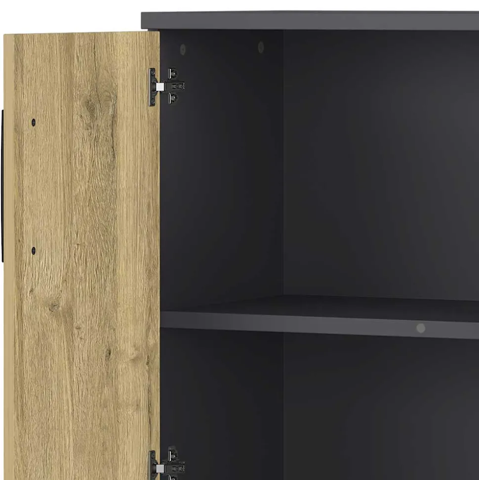 Büroschrank in Wildeiche NB & Dunkelgrau - Disgano I