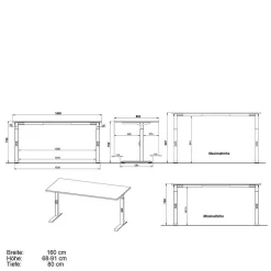 Bürotisch elektrisch höhenverstellbar - Vin