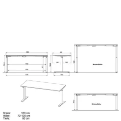 Bürotisch mit elektrischer Höhenverstellung - Zessma